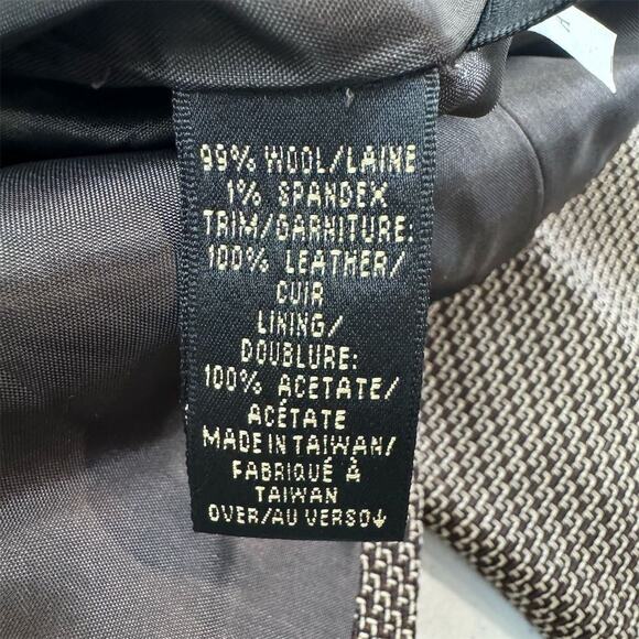 Dana Buchman Women Brown Wool Moto Jacket Size 10 Asymmetric Zip - Picture 8 of 13